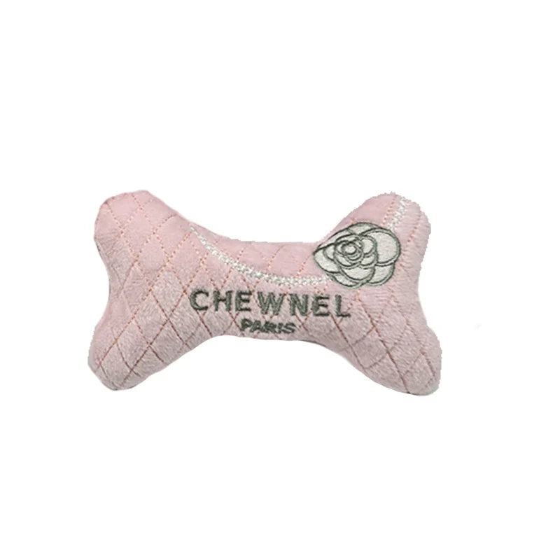 Plush Pink Cute Dog Squeaky Toys Set Handbags Cups – Dog Supplies