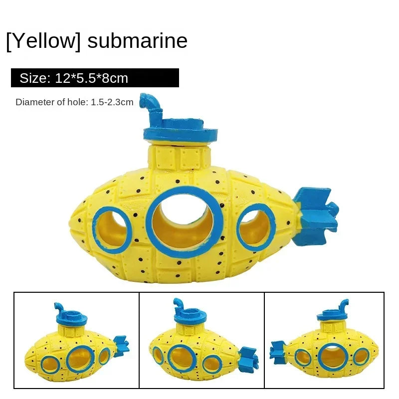 Resin Submarine Ornaments Aquarium Fish Tank – 6 Colors