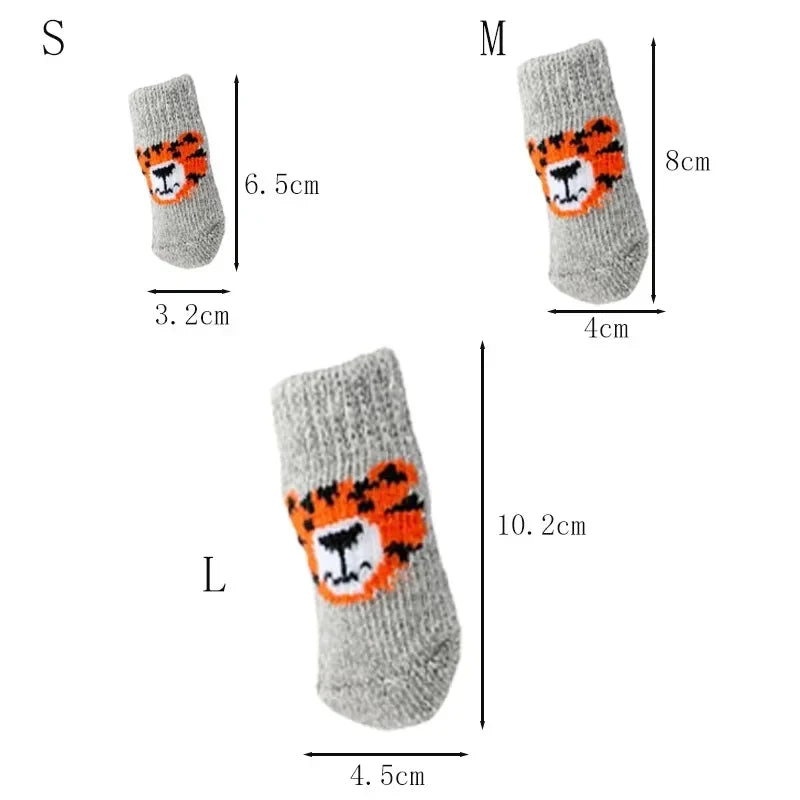 4Pcs Winter Pet Dog Socks Anti Slip Warm - ProPawPet.com