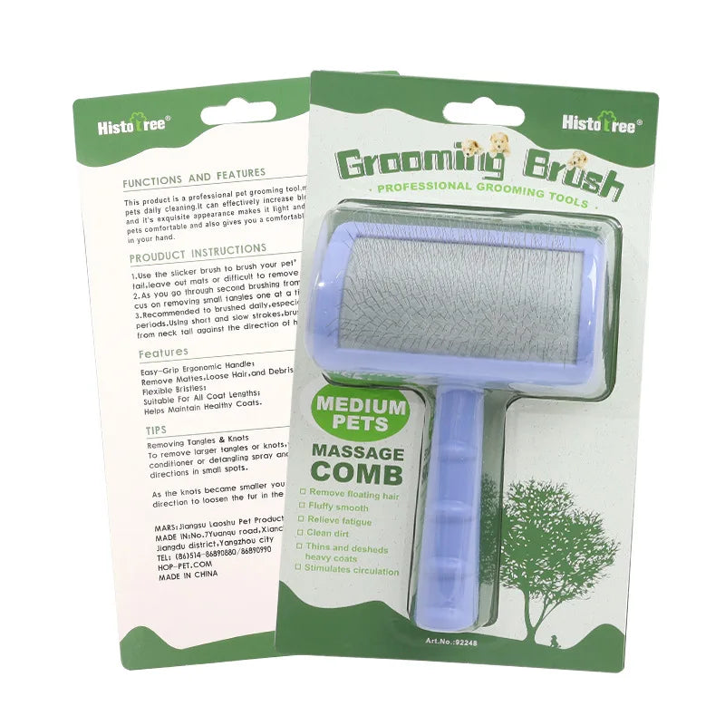 Pet Grooming Comb Shedding Hair Remove Needle Brush – 8 Colors