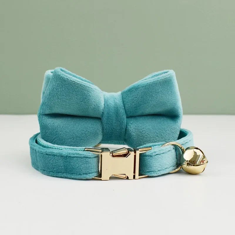Velvet Cat Collar Bowknot Personalized - ProPawPet.com