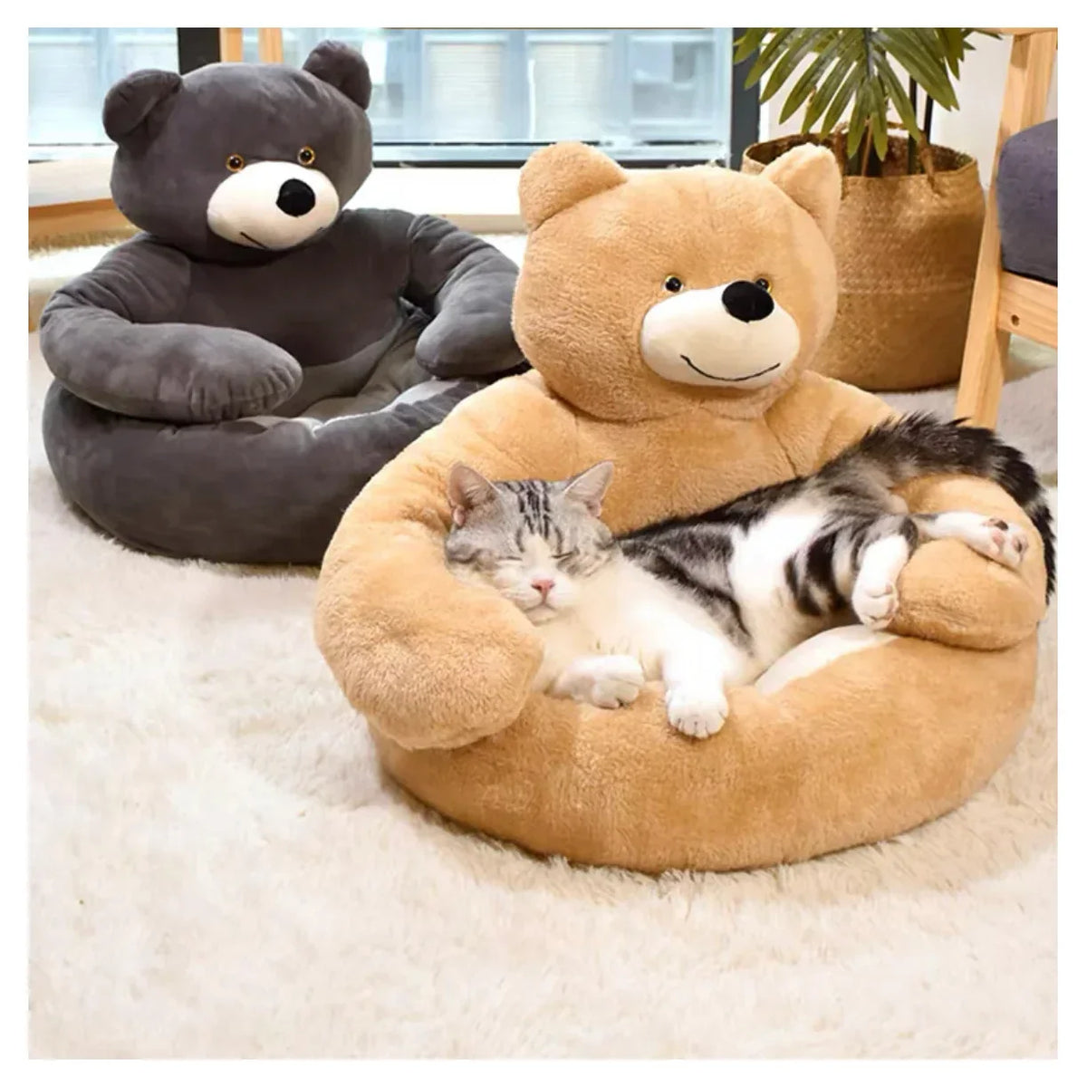 Cute Bear Sofa, Semi-Enclosed Pet Dog Bed - ProPawPet.com