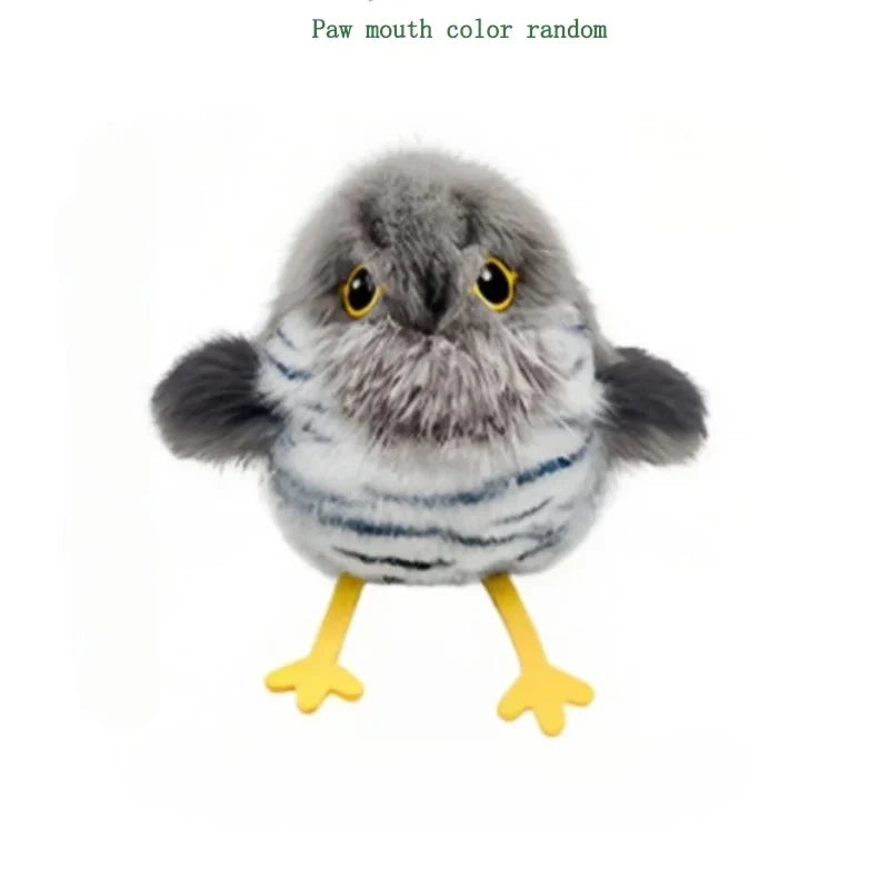 Plush Pet Interactive Flapping Chirping Bird Cat Plaything, Soft