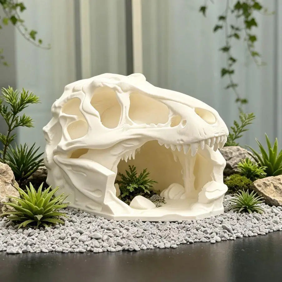 3D-printed T-Rex Skull Hideout for Leopard Geckos Corn Snakes – Reptile Supplies