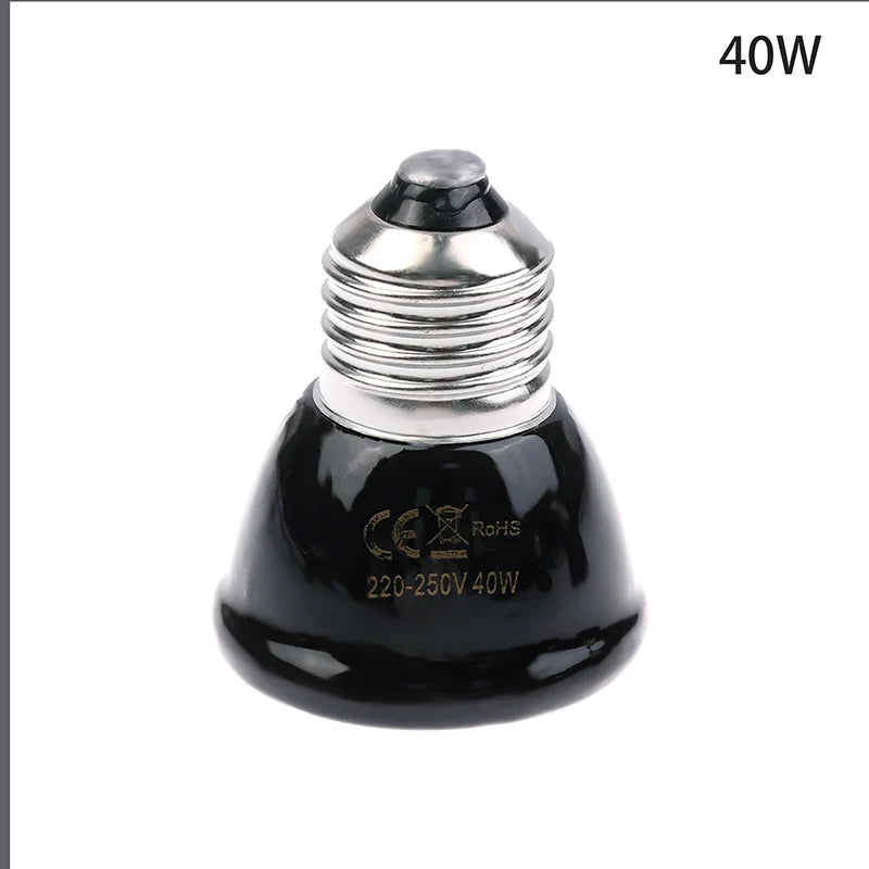 220-240v Far Infrared Heating Lamp Black Ceramic E27 Pet – Reptile Supplies