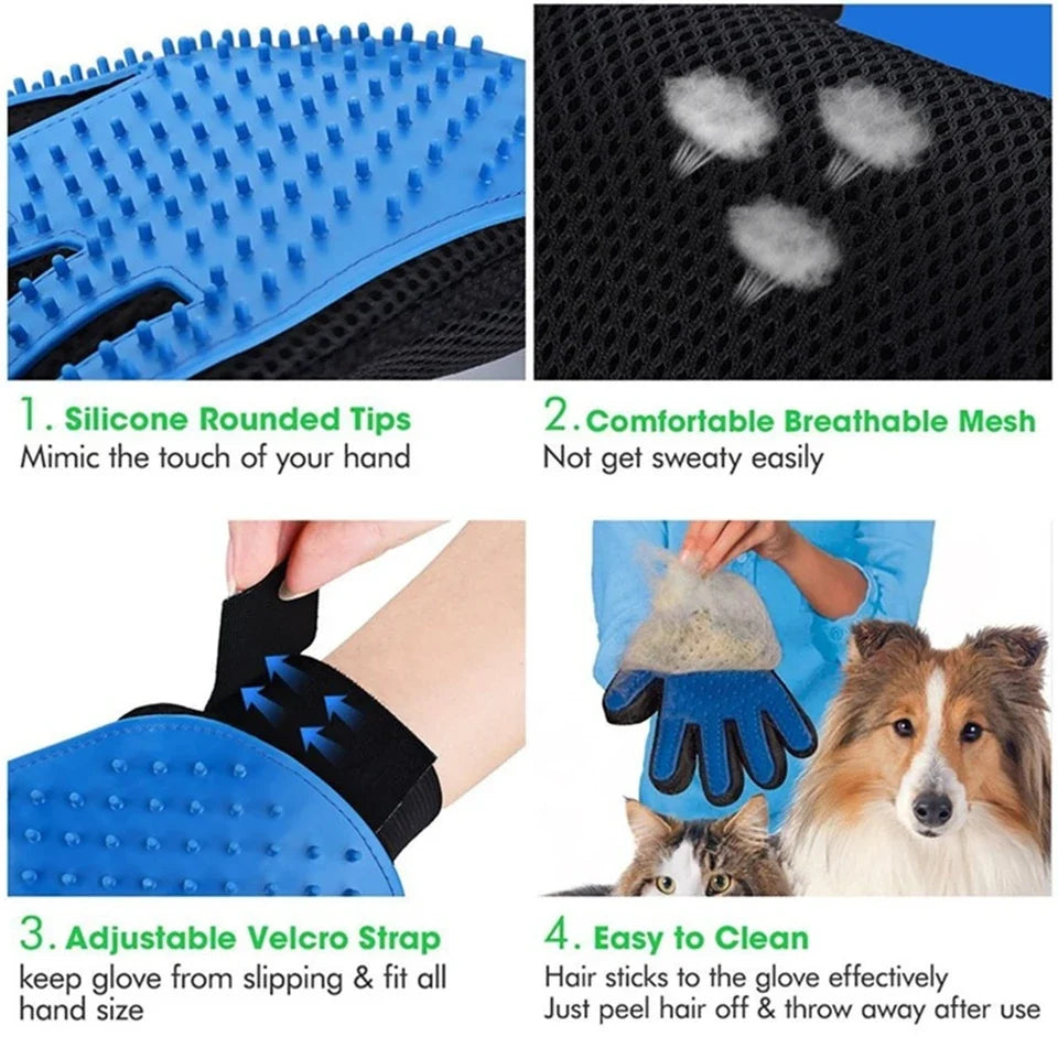 DualPet Pet Grooming Glove for Dog Cats - ProPawPet.com