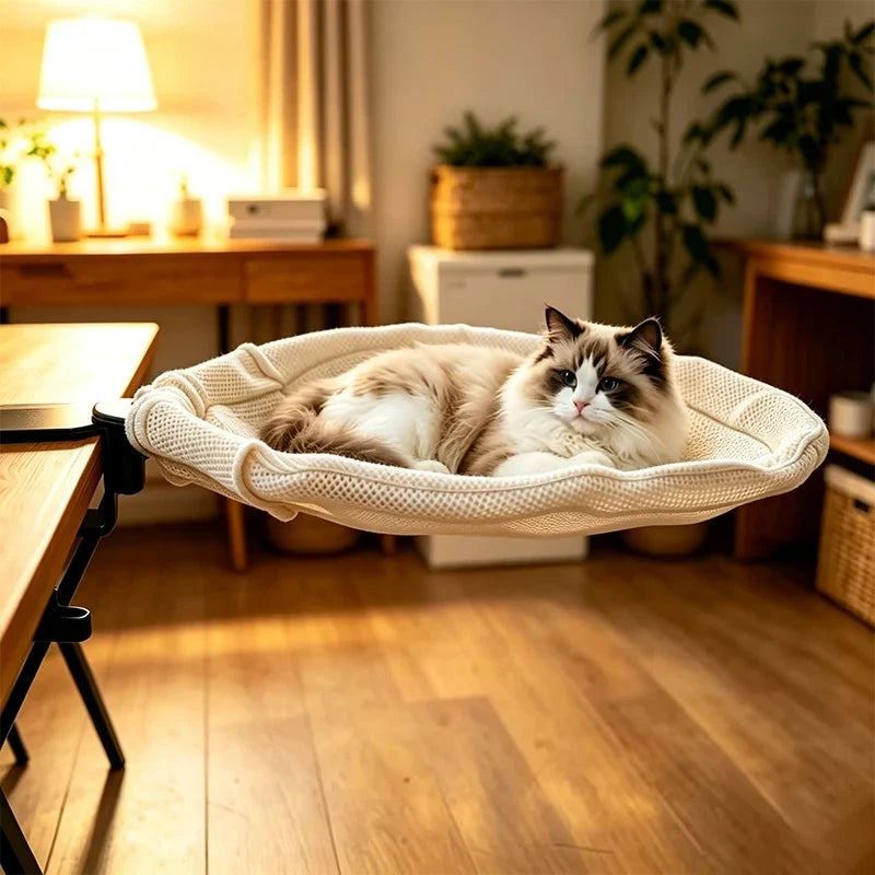 Cozy Cat Companion Desk Hammock‑Soft Plush - ProPawPet.com