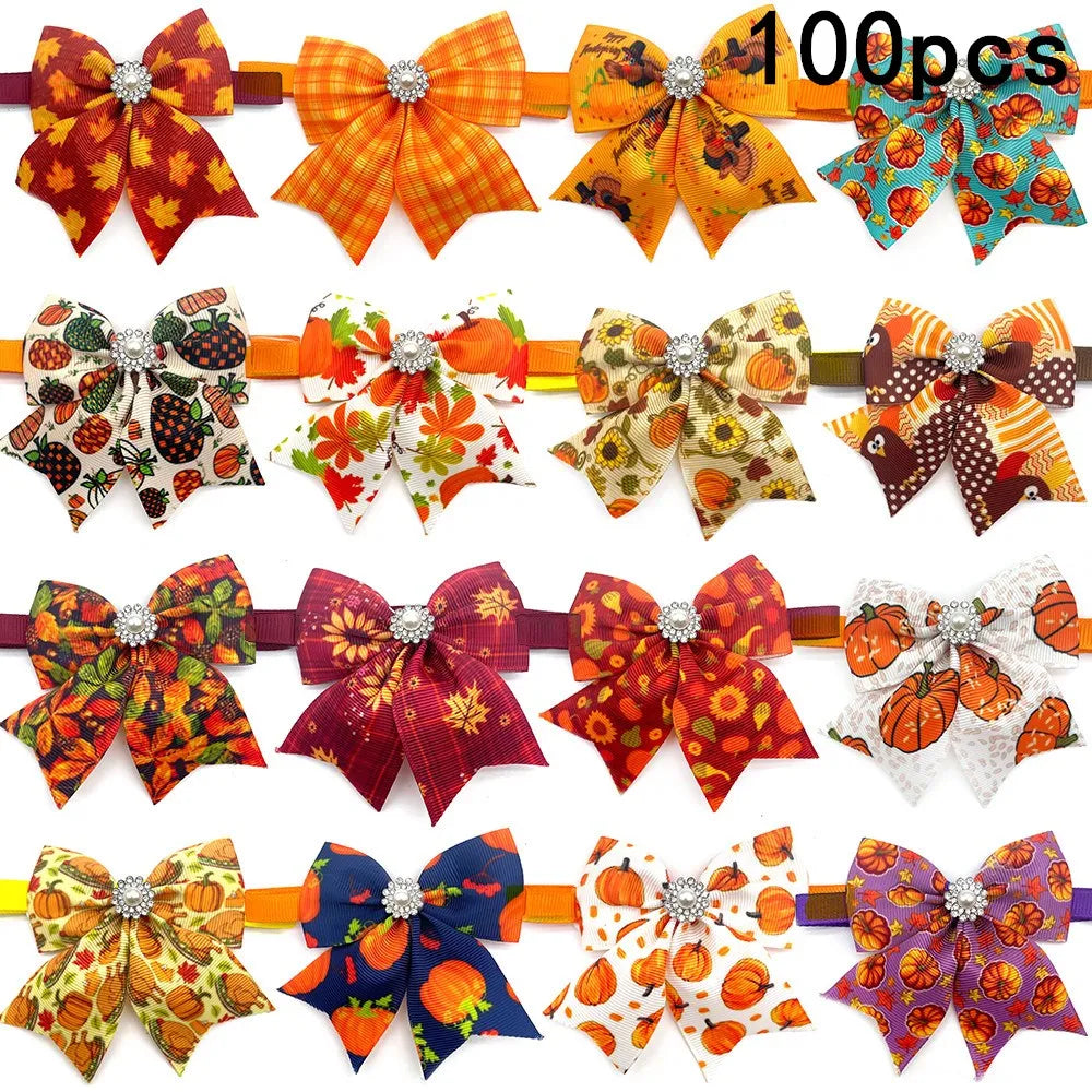 50 Fall Style Small Dog Bow Tie Pet Grooming Product – 2 Colors