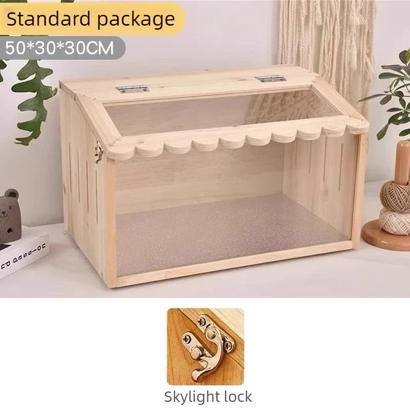 Reptile Pet Breeding Box Wooden Acrylic Chameleon Lizard – 4 Colors