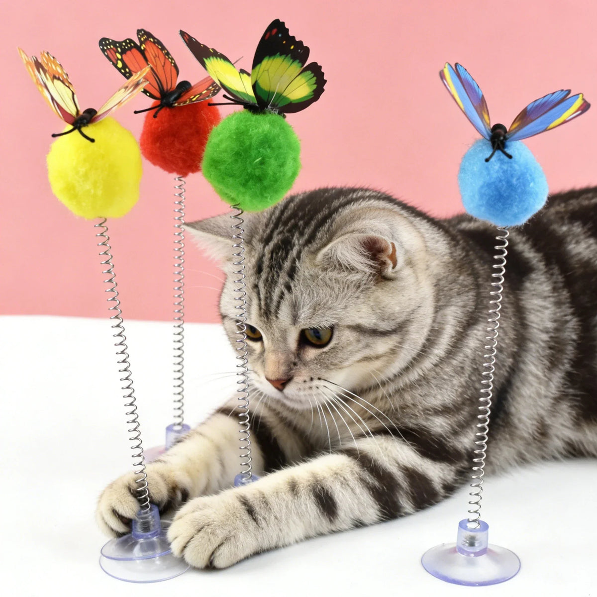 1/3Pcs Suction Cup Spring Cat Teaser, Pom - ProPawPet.com
