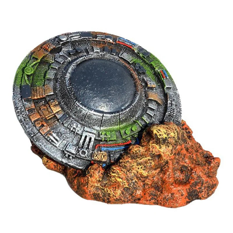 Resin Emulation UFO Wreck Aquarium Landscaping Decorations