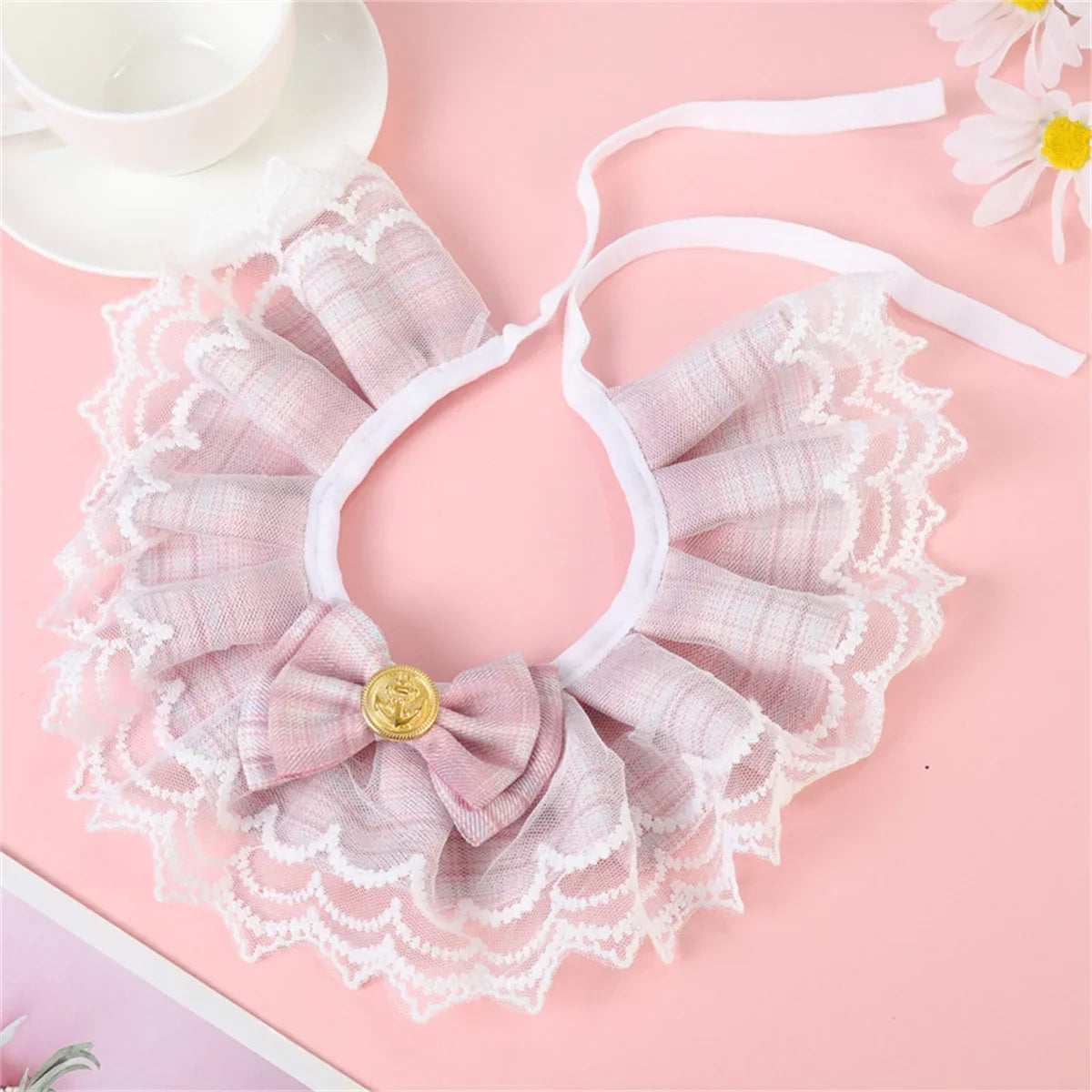 Lace Pet Scarf Cat Bib Dog Collar Lace Daisy - ProPawPet.com