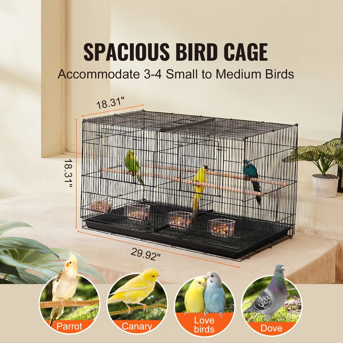 SucceBuy 30In Flight Bird Cage Stackable - ProPawPet.com