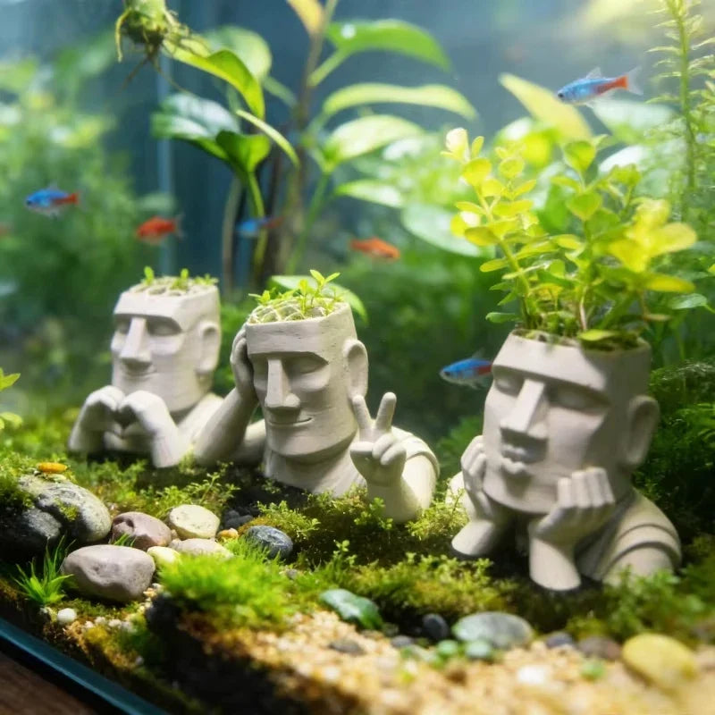 3pcs Mini Statue Aquarium Planter 3D Printed - ProPawPet.com