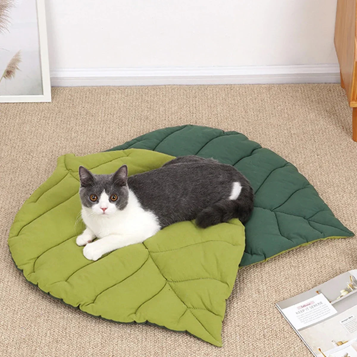 Cat Mattress Leaf Shape Nest and Dog Double Sided Available – 3 Colors