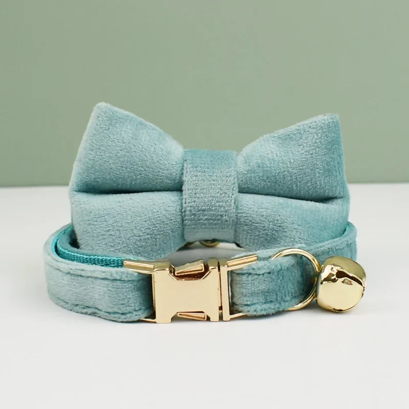 Velvet Cat Collar Bowknot Personalized - ProPawPet.com