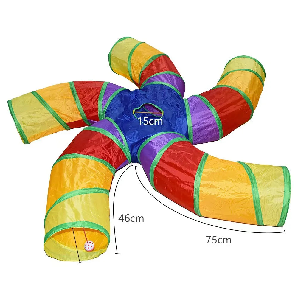 Collapsible Pet Cat Rainbow Tunnel - ProPawPet.com