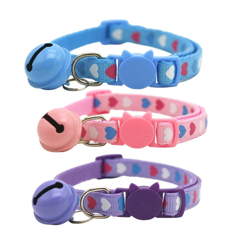 Adjustable Cartoon Color Cat Buckle Lollipop Bell Collar – Cat Supplies
