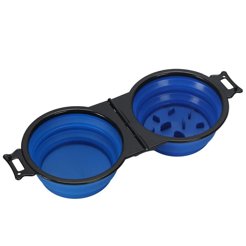 1-piece 2-in-1 Foldable Dual Dish – Dog Supplies