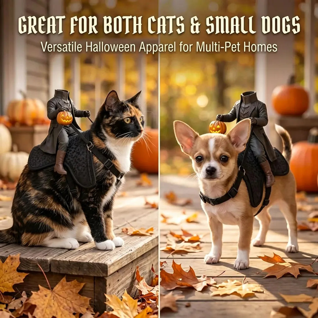 Halloween Headless Horseman Cat Costume,3D - ProPawPet.com