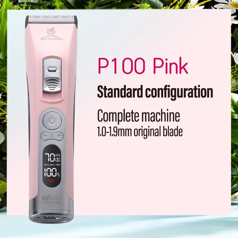 Rechargeable Fenice P100 Professional LCD Screen Dog & Cat Clippers – 16 Colors