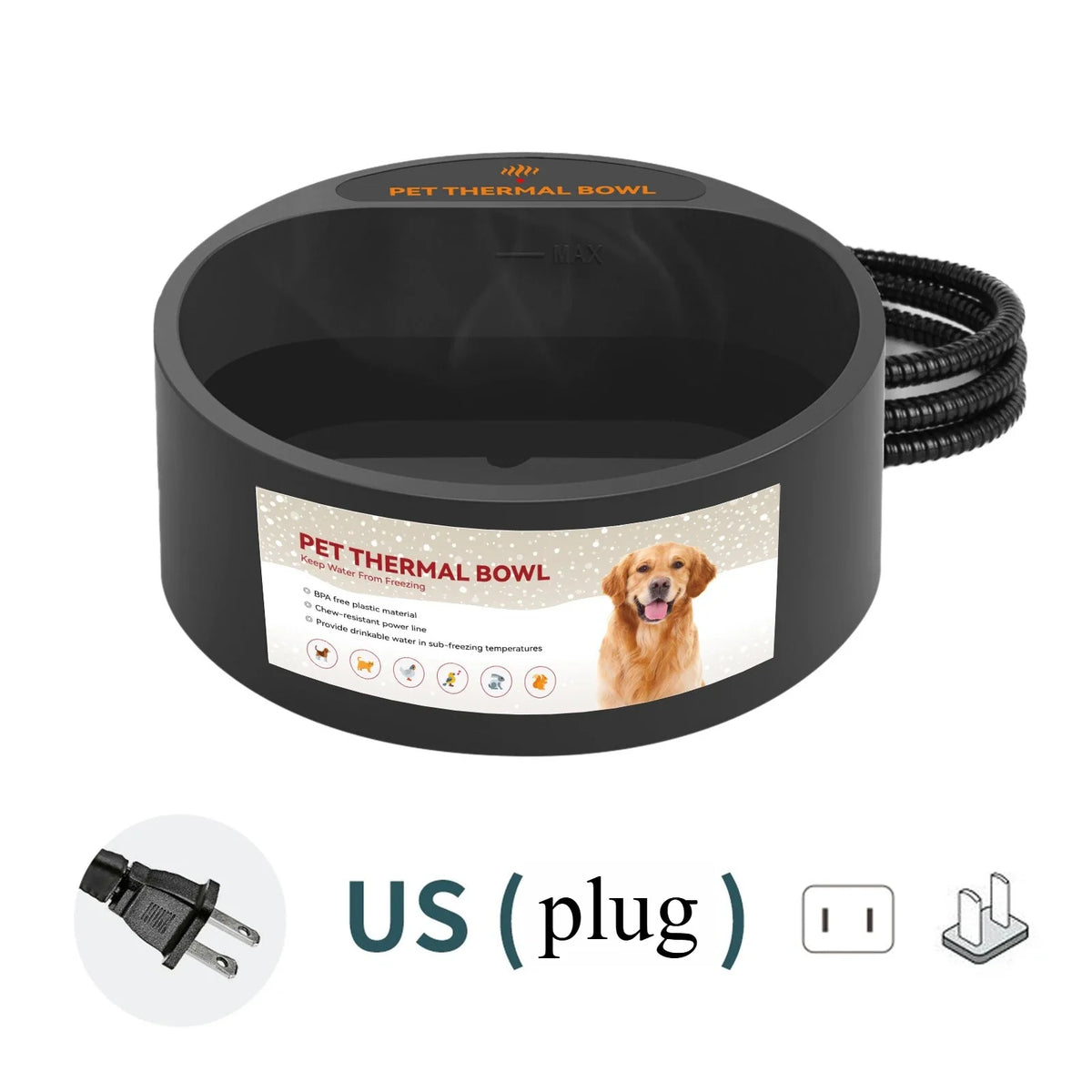 2.2l Heated Dog Dish, Provides No Freeze Water Pet Heater – photo 8