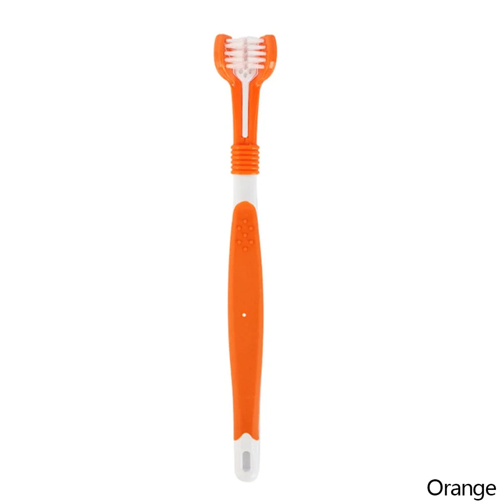 Three Sided Pet Toothbrush Three-head