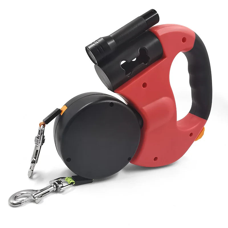 Reflective Premium 3m Retractable Double Dog Leash – Dog Leashes & Leads