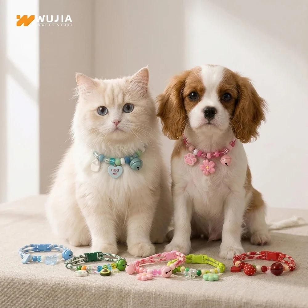 Cute Pet Beaded Necklace Cat Dog Collar - ProPawPet.com