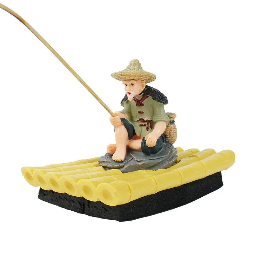 Resin Realistic Fisherman Figurine Auto-floating – Aquarium Supplies