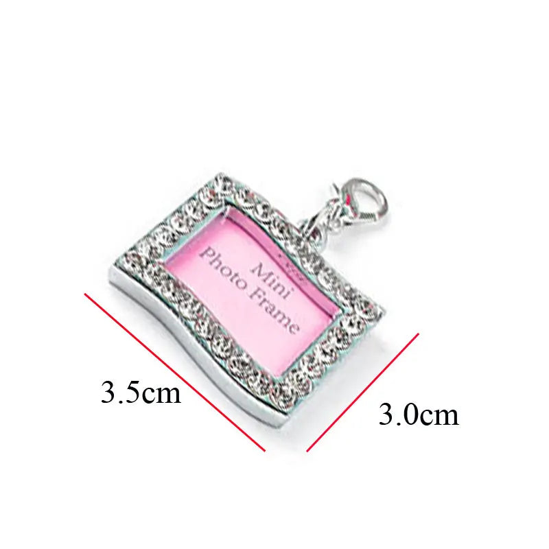 Dog ID Tag Cat Collar Pendant Crystal Photo Frame Bone – Dog Collars