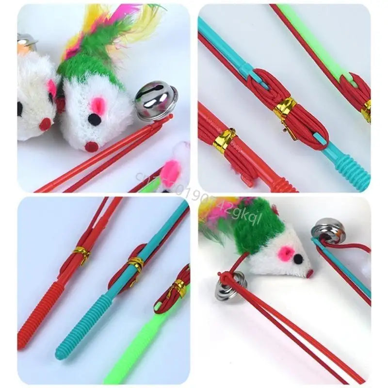 3Pcs Fake Mouse Wand Exercise Teaser - ProPawPet.com