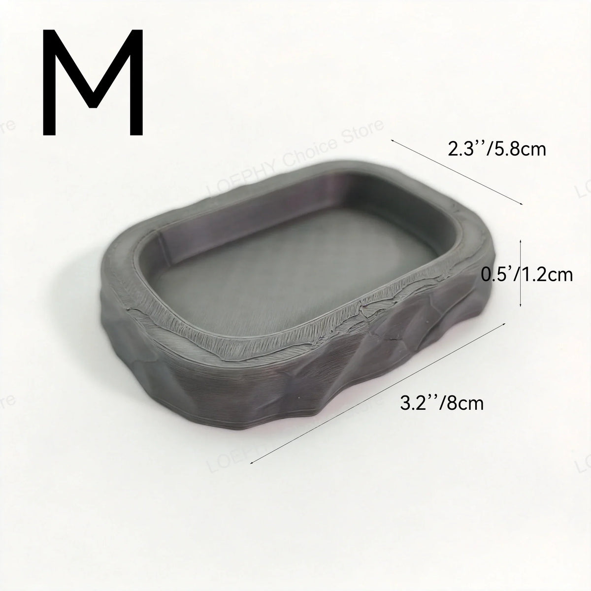 Stone Style Reptile Water Dish 3D Printed Smooth – 3 Colors