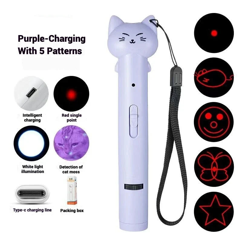 Cat Plaything USB Rechargeable Interactive Pet Light – 3 Colors
