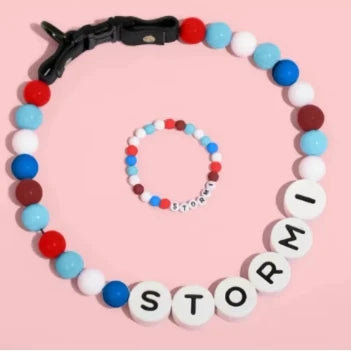 pet beaded name collar with friendship - ProPawPet.com