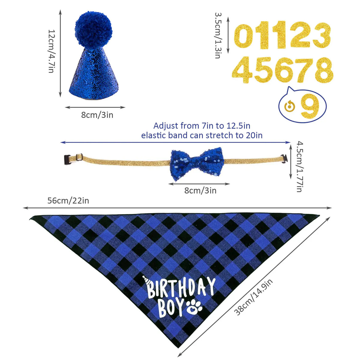 Dog Birthday Party Kit - Bandana, Hat, Bow - ProPawPet.com