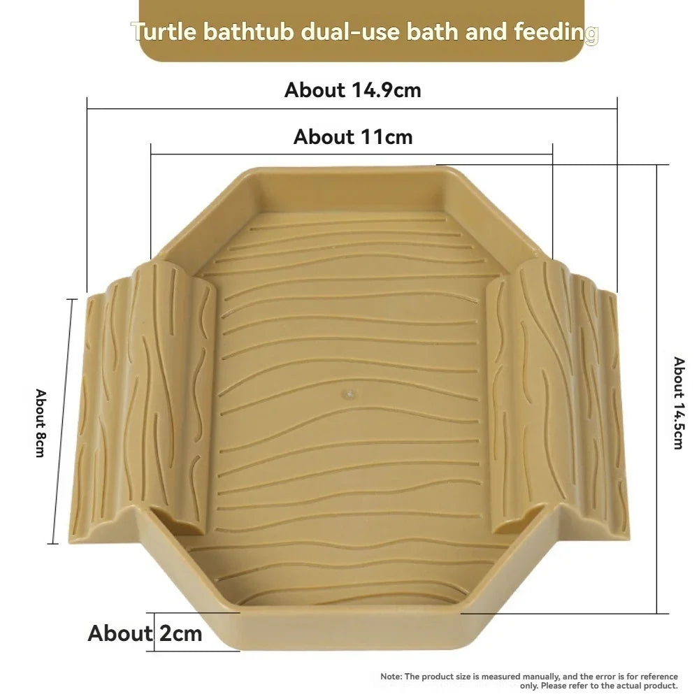 Yellow Edge Turtle Bath Basin Half Water Reptile – 11 Colors