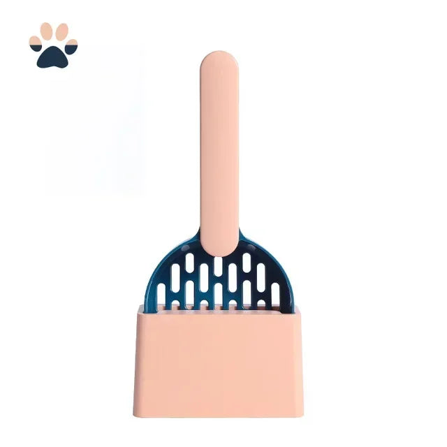 Cat Litter Scoop Set with Base Long Handle Clashing Poop Tool – 5 Colors