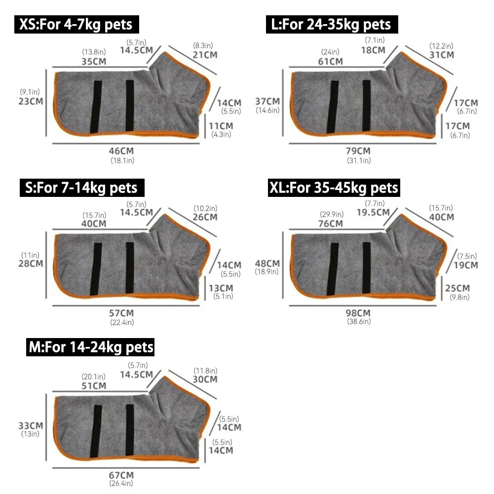Dog Bathrobe Absorbent Pet Quick Drying Bath - ProPawPet.com