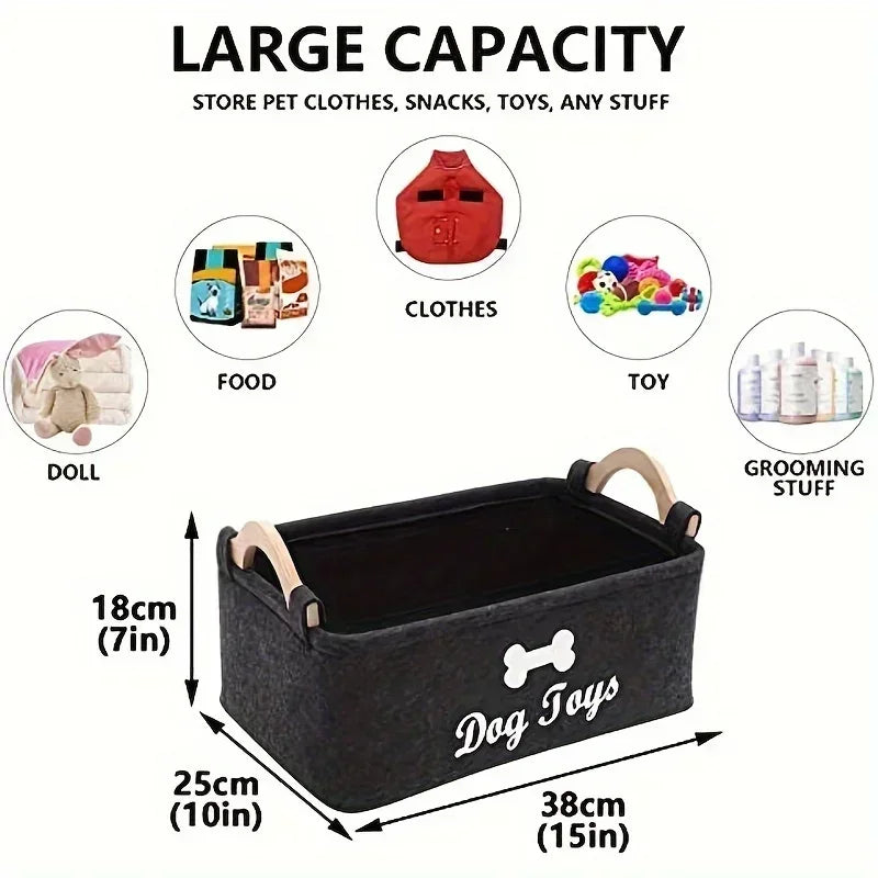Felt Pet Toy Box, Dog Toy Box, Storage - ProPawPet.com
