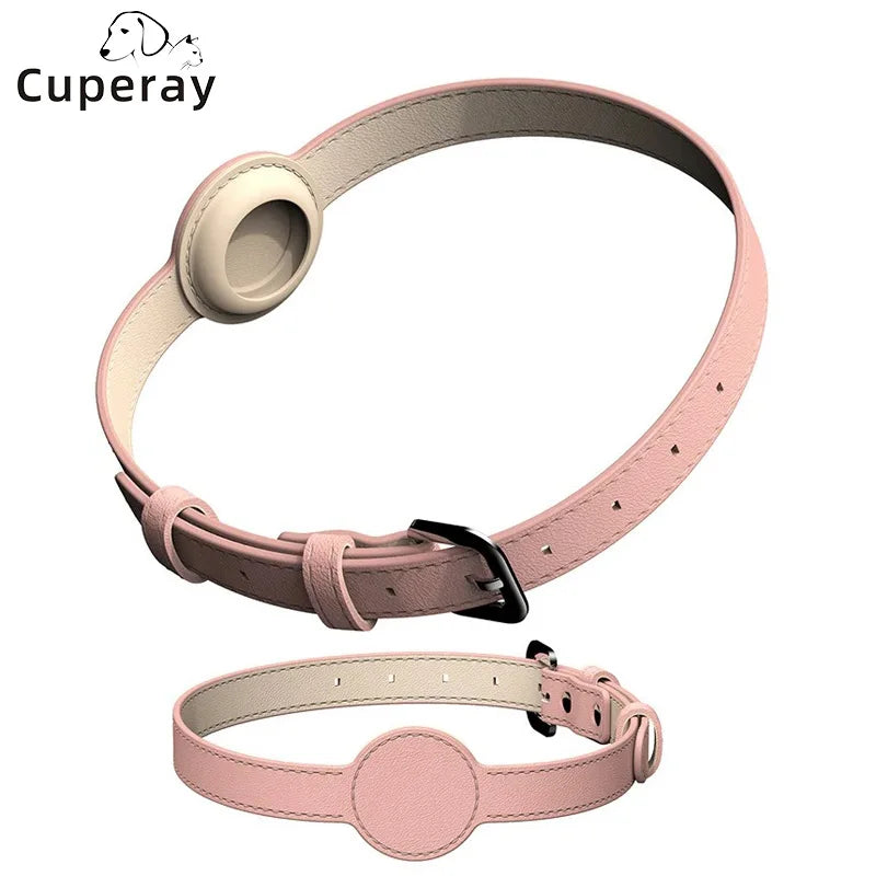 Leather AirTag Cat Collar-Non Breakaway - ProPawPet.com
