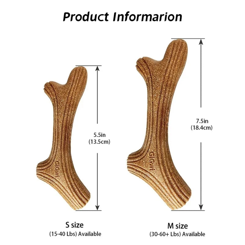 Real Wooden Deer Antlers Dog Chew Toys – 3 Colors