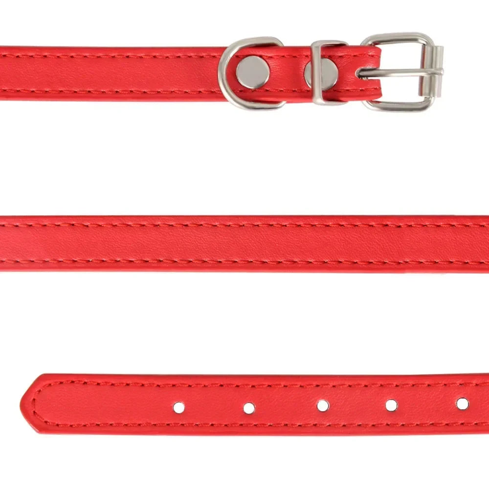 Colorful Leather Puppy Cat Collar Cute - ProPawPet.com