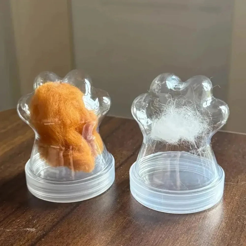 Clear Pet Fur Memorial Bottle Cute Cat Paw - ProPawPet.com