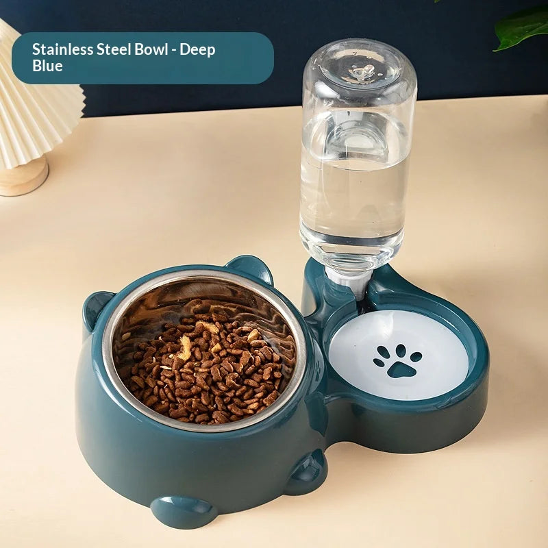 3 in 1 Anti-tip Cat Feeder Automatic Water Dispenser – Cat Supplies