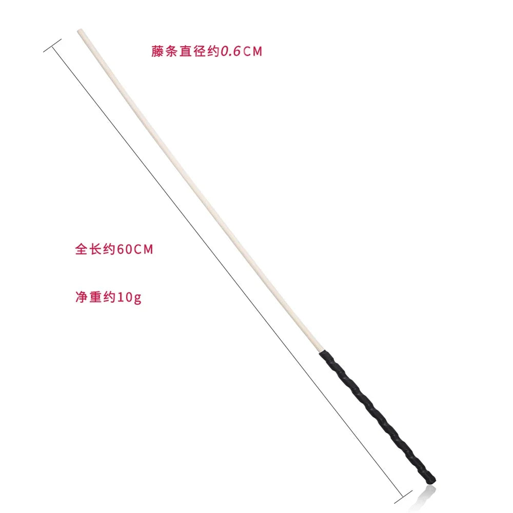 60cm Handmade Natural Rattan Horse Whip – 2 Colors