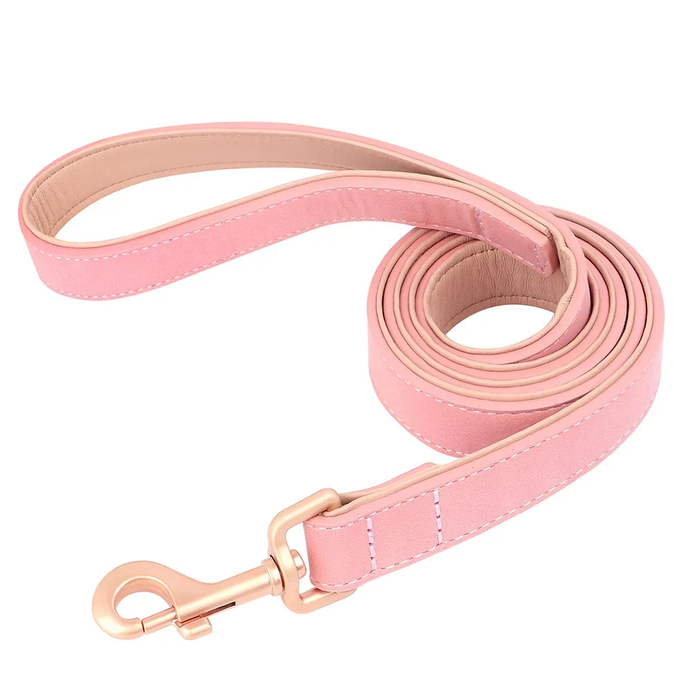 120cm Dog Leash Soft PU Leather Padded Handle Lead – 5 Colors