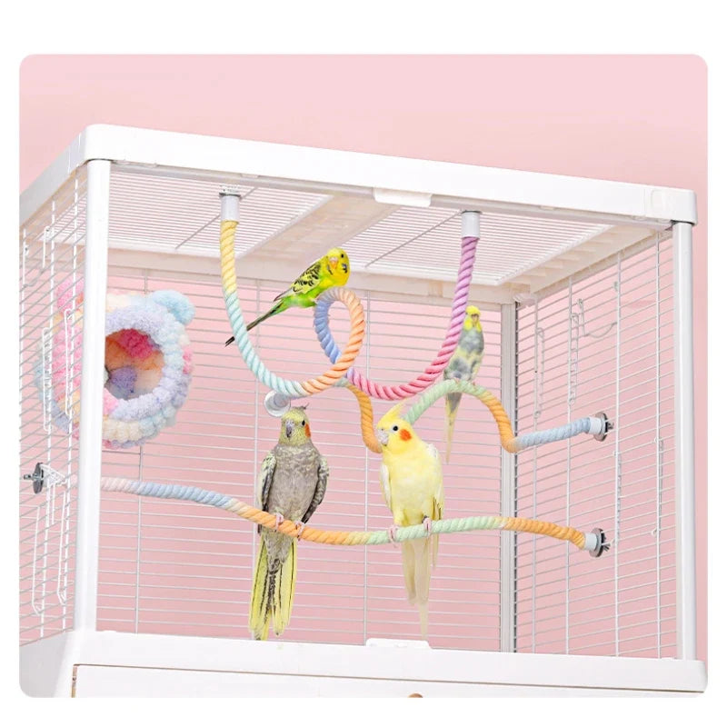 Bird Rope Perches Gradient Colorful Bendable - ProPawPet.com