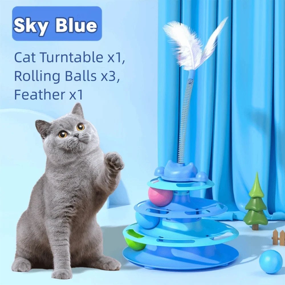 Fun Puzzle Game 3 Layer Cat Tower Physical Exerciser – Cat Supplies