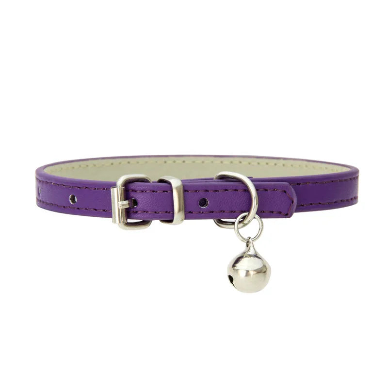 Cute Cat Collar Solid Faux Leather - ProPawPet.com